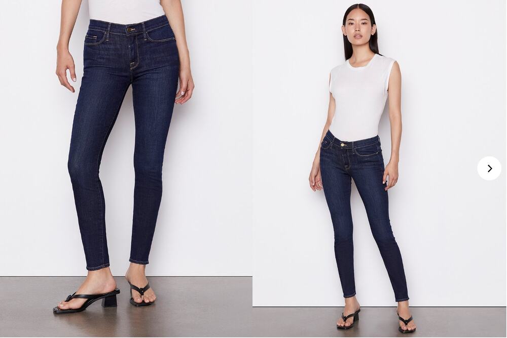 FRAME DENIM Le Skinny De Jeanne Skinny Denim Jeans in Dark Wash Queensway // 28